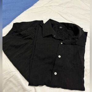 NFINITY Charcoal Textured matching shorts and shirt.